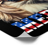 Funny Eagle Merica 4. Juli Blonde Wig Mullet Funn Poster (Ecke)