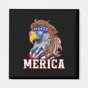 Funny Eagle Mullet 4. Juli US-amerikanische Flagge Magnet