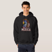 Funny Eagle Mullet 4th Of July USA American Flag M Hoodie (Vorne ganz)