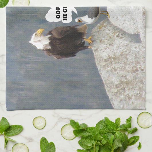 Funny Eagles und Seagull Geschirrtuch (Gefaltet)