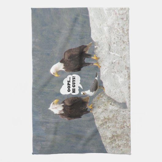 Funny Eagles und Seagull Geschirrtuch (Vertikal)