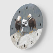 Funny Eagles und Seagull Große Wanduhr (Winkel)