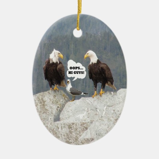 Funny Eagles und Seagull Keramikornament (Vorne)