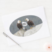 Funny Eagles und Seagull Ovaler Aufkleber (Umschlag)