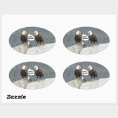 Funny Eagles und Seagull Ovaler Aufkleber (Blatt)