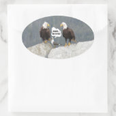 Funny Eagles und Seagull Ovaler Aufkleber (Tasche)