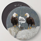 Funny Eagles und Seagull Round Button Back Button (Vorne & Hinten)