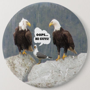 Funny Eagles und Seagull Round Button Back Button