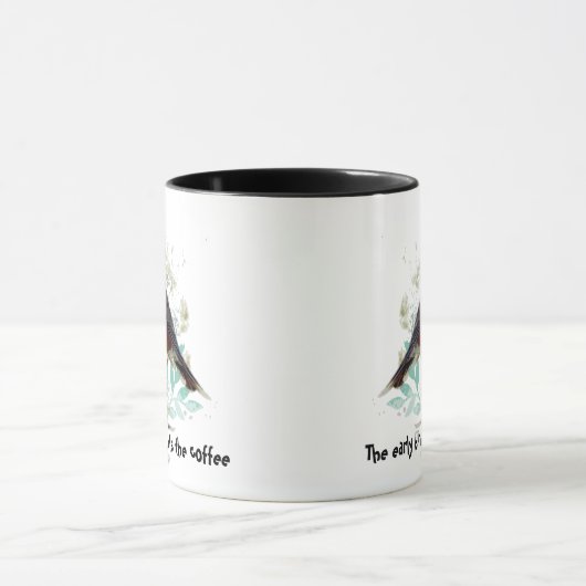 Funny, Early Bird bekommt die Coffee Robin Tasse (Zentrum)