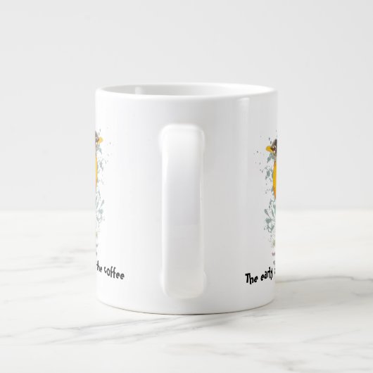 Funny, Early Bird bekommt Kaffee Zitat Robin Jumbo-Tasse (Rückseite)