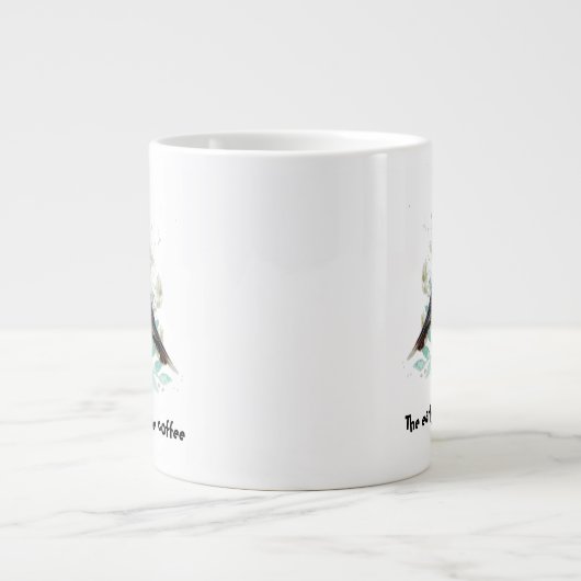 Funny, Early Bird bekommt Kaffee Zitat Robin Jumbo-Tasse (Vorderseite)