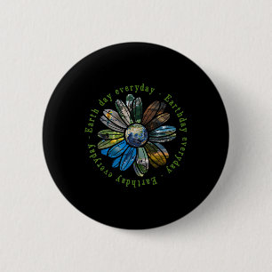Funny Earth Day Jeden Sonnenblumen Erde Tier Lo Button