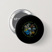 Funny Earth Day Jeden Sonnenblumen Erde Tier Lo Button (Vorne & Hinten)