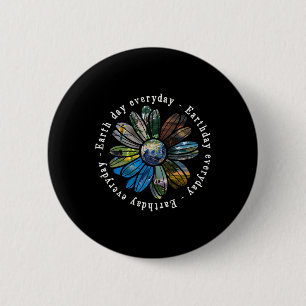 Funny Earth Day Jeden Sonnenblumen Erde Tier Lo Button