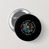 Funny Earth Day Jeden Sonnenblumen Erde Tier Lo Button (Vorne & Hinten)