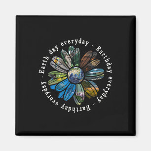 Funny Earth Day Jeden Sonnenblumen Erde Tier Lo Magnet