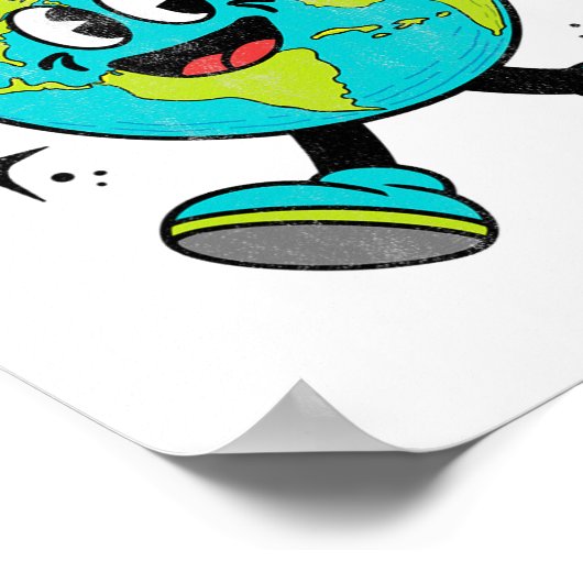 Funny Earth Globe World Peace Sign Earth Day Kinde Poster (Ecke)