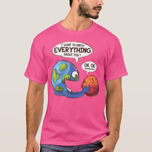 Funny Earth Planet and Mars Occupy Mars Astronomy T-Shirt (Vorderseite)