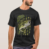 Funny Easily Distracted By Camo B Fish American Fl T-Shirt (Vorderseite)