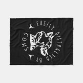 Funny Easily Distracted By Cows Design  Fleecedecke (Vorderseite (Horizontal))