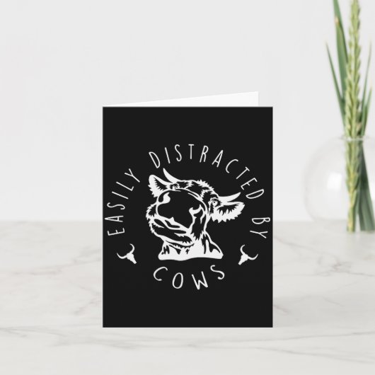 Funny Easily Distracted By Cows Design  Karte (Vorderseite)