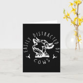 Funny Easily Distracted By Cows Design  Karte (Gelbe Blume)