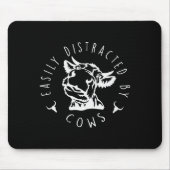 Funny Easily Distracted By Cows Design  Mousepad (Vorne)