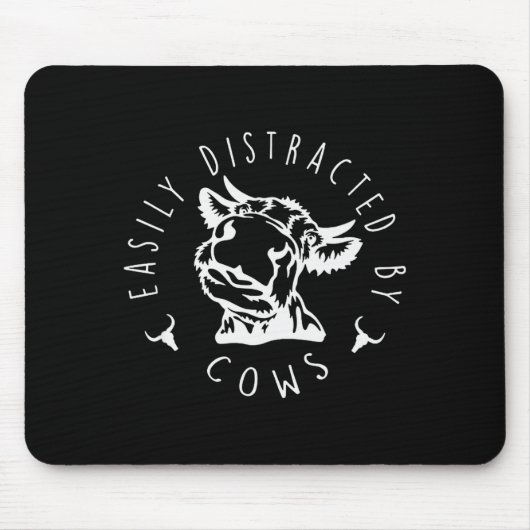 Funny Easily Distracted By Cows Design  Mousepad (Vorne)