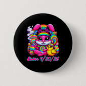 Funny Easter Bunny Chick Smoking  Button (Vorderseite)