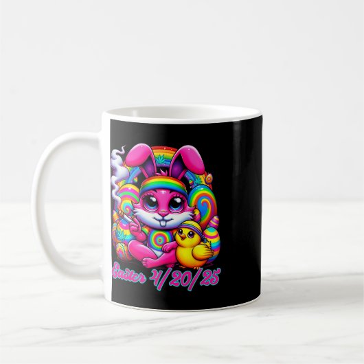 Funny Easter Bunny Chick Smoking  Kaffeetasse (Links)
