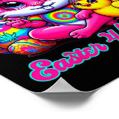 Funny Easter Bunny Chick Smoking  Poster (Ecke)