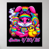 Funny Easter Bunny Chick Smoking  Poster (Vorne)