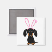 Funny Easter Bunny Dog Black And Tan Dachshund T S Magnet (Vorderseite/Rückseite)