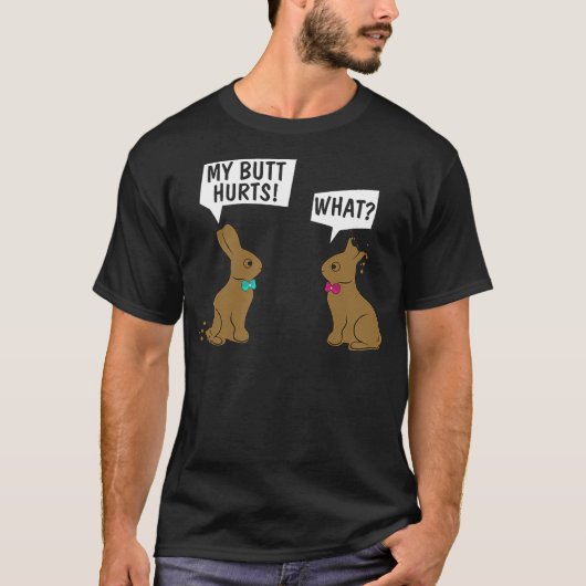Funny Easter Bunny My Butt Hurts! What_ Cute Rabbi T-Shirt (Vorderseite)