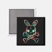Funny Easter Bunny Retro Gefärbte Krawatte Bunny S Magnet (Vorderseite/Rückseite)