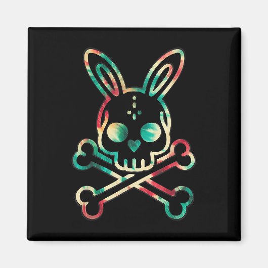Funny Easter Bunny Retro Gefärbte Krawatte Bunny S Magnet (Vorne)