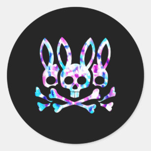 Funny Easter Bunny Retro Gefärbte Krawatte Bunny S Runder Aufkleber