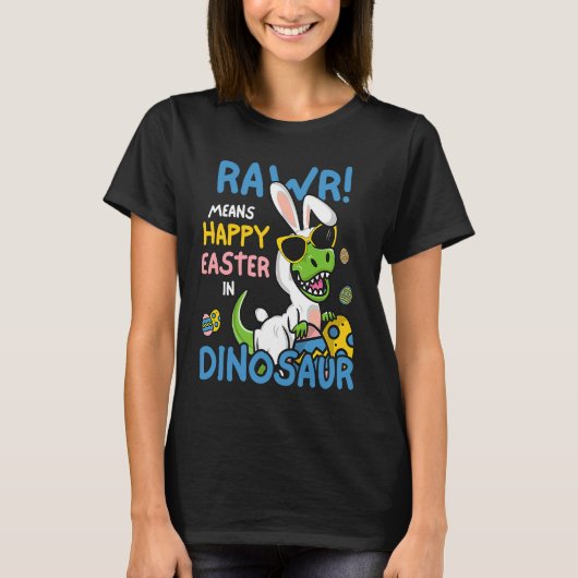 Funny Easter Bunny Saurus Rex Kids Dinosaur Easter T-Shirt (Vorderseite)