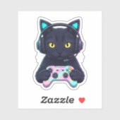 Funny Easter Cat Gamer Egg Controller Gaming  Aufkleber (Blatt)