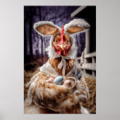 Funny Easter Chicken Bunny Costume Poster (Vorne)