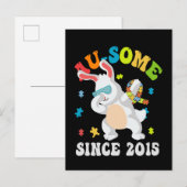 Funny Easter Dabbing Sonnige Autismus Bewusstsein  Einladungspostkarte (Vorne/Hinten)