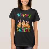 Funny Easter Egg Bunny Spitz Hund Happy Osterfest T-Shirt (Vorderseite)