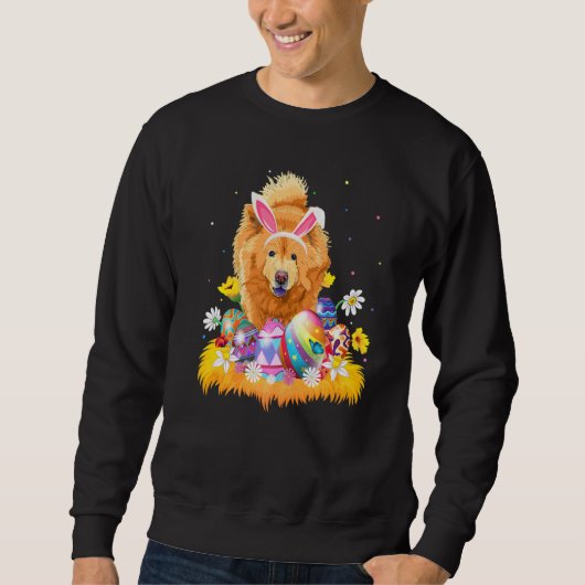 Funny Easter Egg Chow Chow Dog Ostersonntag Sweatshirt (Vorderseite)