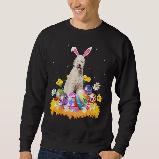 Funny Easter Egg Labradoodle Dog Ostersonntag Sweatshirt (Vorderseite)