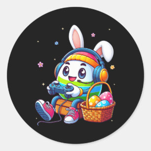 Funny Easter Egg Videospiel für Gamer Boys Runder Aufkleber