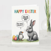 Funny Easter Eggs Message Card Karte (Vorderseite)