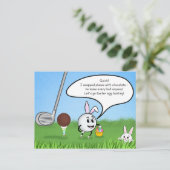 Funny Easter Golf Ball Easter Egg Hunt Humor Postkarte (Stehend Vorderseite)