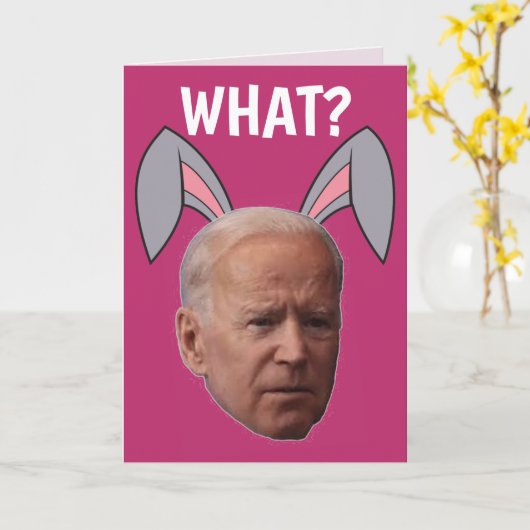 FUNNY EASTER JOE BIDEN GREETING CARD KARTE (Gelbe Blume)