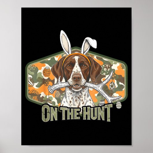 Funny easter labrador retriever on the hunt bunny poster (Vorne)