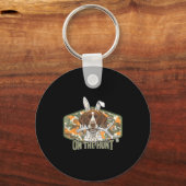 Funny easter labrador retriever on the hunt bunny schlüsselanhänger (Vorderseite)